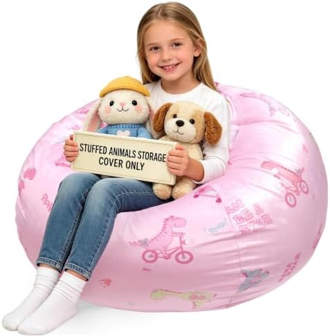 Lukeight Dinosaur Stuffed Animal Storage Bean Bag Chair Cover by Lukeight