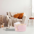 XUANGUO Large Rectangle Woven Cotton Rope Blanket Basket 22"x17"x12" Pink - Image 5