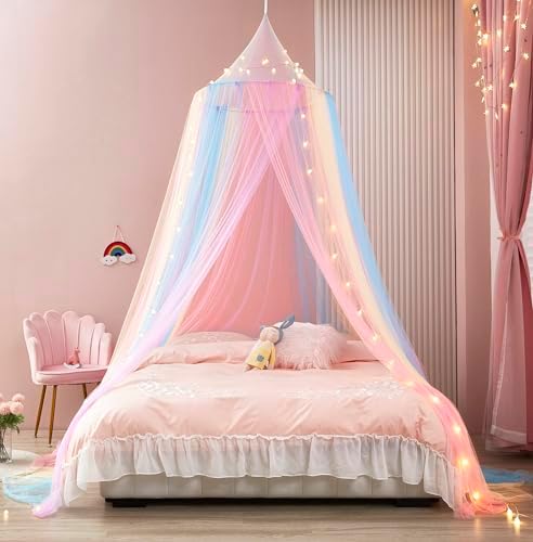 Rainbow Bed Canopy with Lights - Image 4