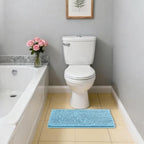 Chenille Bathroom Rug 17"x24" Sky Blue, Non-Slip Plush Bath Mat - Image 7