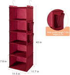 BOOMIBOO Hanging Closet Organize and Shelves, 5-Hanging Shelf（Red） - Image 3