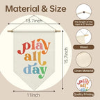 Play All Day Wall Hanging Banner, Boho Kids Playroom Decor - Image 5