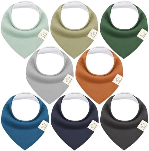 KeaBabies 8pk Organic Baby Bandana Bibs by KeaBabies