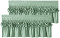 HIG 2 Pack Sage Ruffle Handcrafted Window Valances by HIG