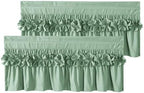 HIG 2 Pack Sage Ruffle Handcrafted Window Valances by HIG