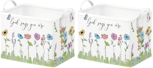 Runtoo Christian Bible Verse Floral Nursery Decor Baby Basket Religious by Runtoo