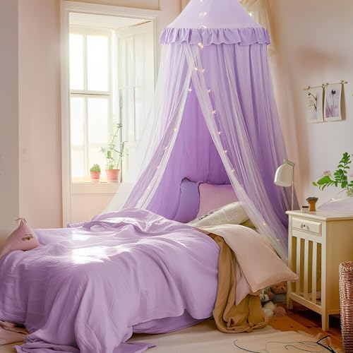 Bed Canopy with Star Lights, Double Layer Canopy by LittleDove