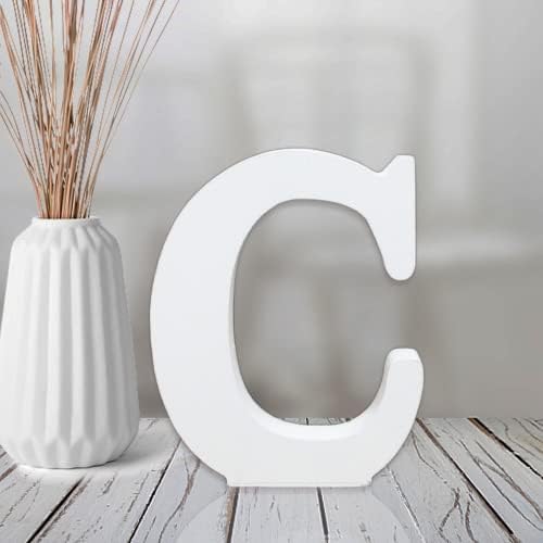 AOCEAN 4 Inch White Wood Letters Unfinished Wood Letter by AOCEAN
