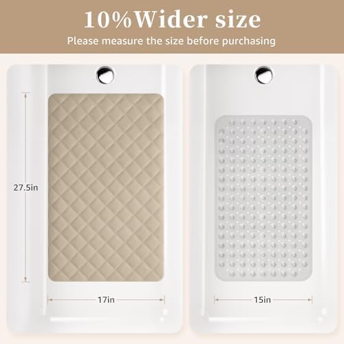 Yolife Bathtub Shower Mat Non Slip, Natural Rubber Bath Tub Floor Liner Mats - Image 4