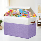 Large Toy Storage Box with Lid, Toy Chest Bin Boxes Basket with Dividers - Image 2
