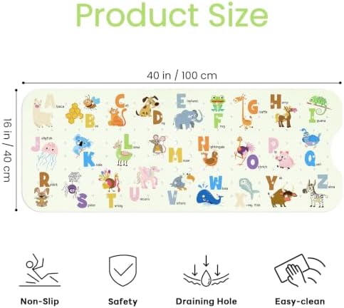 Baby Bath Mat for Tub, Non Slip Kids Bath Shower Mat, 40 X 16 Inch - Image 2