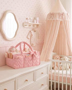 Blissful Diary Baby Diaper Caddy Organizer, Heart-Quilted, Light Pink - Image 2