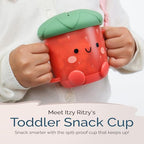 Itzy Ritzy Toddler Snack Cup, Spill-Proof w/Soft Silicone Lid, Strawberry - Image 2
