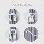 NICEEC 4 Pack Wooden Polyhedron Magnetic Curtain Tiebacks Boho Home Decor Drape - Image 6