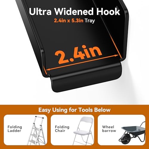 niffgaff Ladder Hooks for Garage Wall, 4 Pack Heavy Duty Wall Mount Storage - Image 5