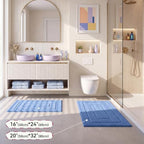 GRANNY SAYS Blue Bathroom Rug 20" x 32", Non-Slip Microfiber Bath Mat - Image 6