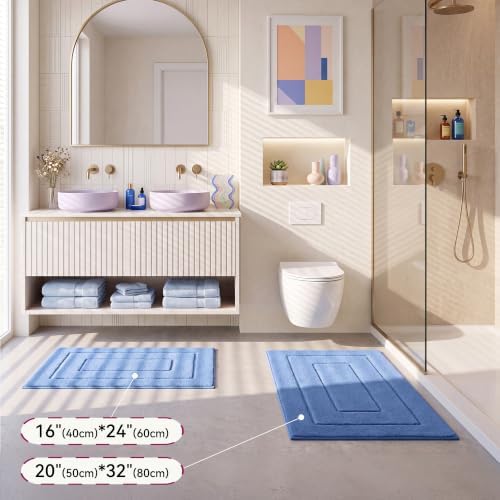 GRANNY SAYS Blue Bathroom Rug 20" x 32", Non-Slip Microfiber Bath Mat - Image 6