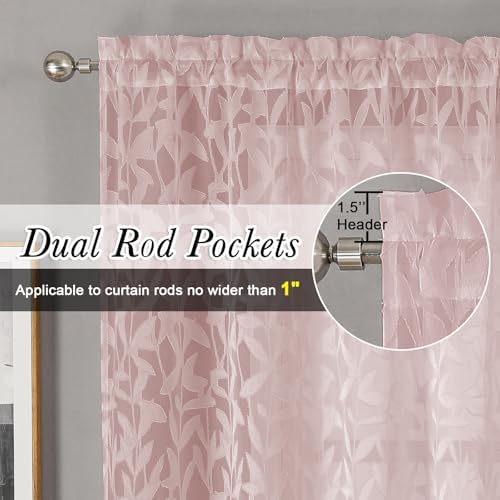 Lecloud Leia Blush Pink Sheer Curtains - Image 6