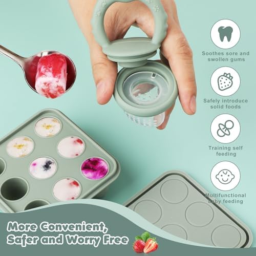 Baby Fruit Food Feeder Breastmilk Popsicle Molds, Silicone Food Freezer Tray - Image 2