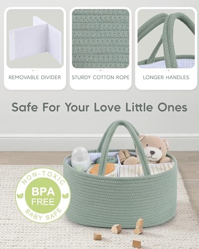 Maliton Diaper Caddy Organizer for Baby, Portable Diaper Storage Organizer for - Image 3
