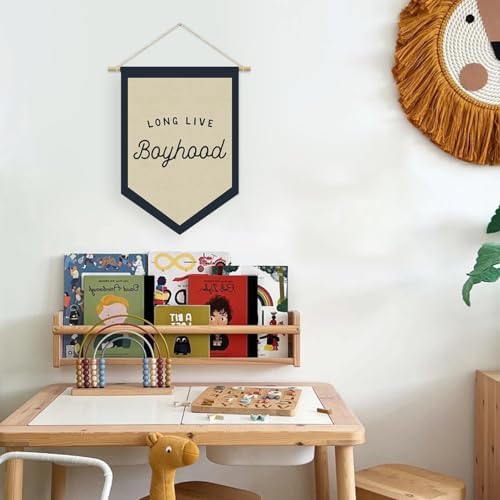 Boys Room Decor, Long Live Boyhood Linen Canvas Banner, Boy Nursery Wall - Image 3