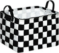 Rectang Checkered Flag Storage Basket Gift Shelf Basket Storage Bin, Nursery by KUNRO