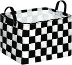 Rectang Checkered Flag Storage Basket Gift Shelf Basket Storage Bin, Nursery by KUNRO