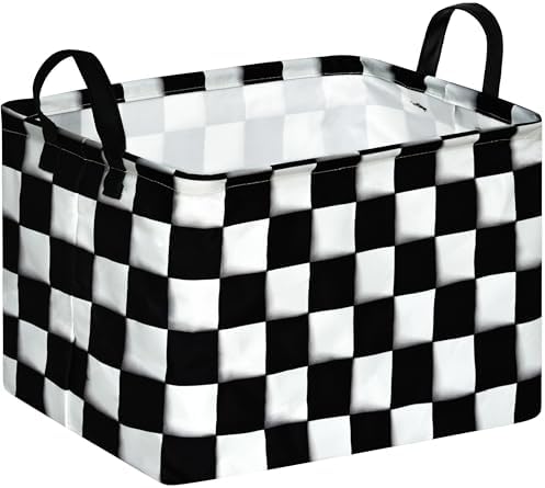 Rectang Checkered Flag Storage Basket Gift Shelf Basket Storage Bin, Nursery by KUNRO