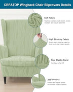 CRFATOP Wingback Chair Covers Wing Armchair Slipcovers - Image 3