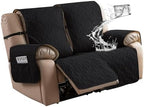 Genina Black Waterproof Loveseat Recliner Cover, Sofa Cover by Genina