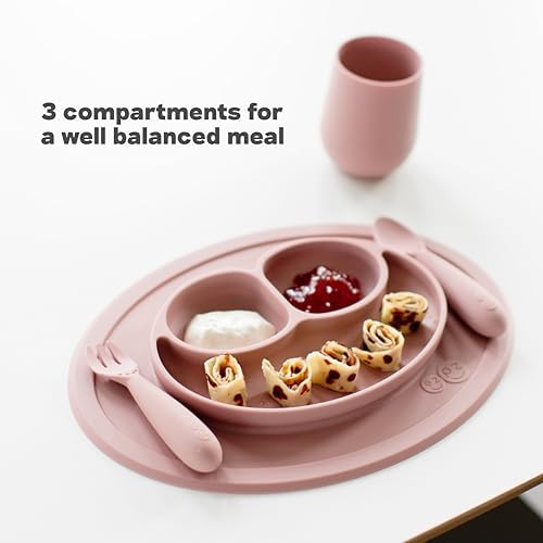 ezpz Mini Mat - 6 -12 Months+ - 100% Silicone Suction Placemat + Divided Plate - Image 6