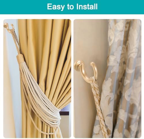 uxcell 2Pcs Curtain Holdback, Aluminum Alloy Wall Mounted Curtain Holders - Image 4