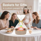 JMvicyroam Small Woven Basket, Empty Gift Basket, Oatmeal/1 Pack - Image 4