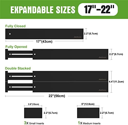 ANTOWIN Bamboo Drawer Dividers Organizers, Expandable Drawer Separators Splitter - Image 3