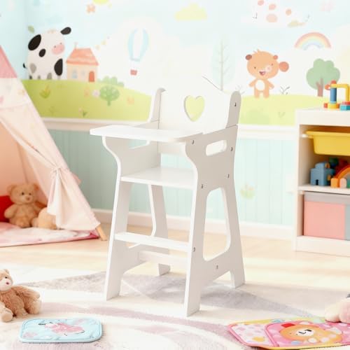PHOKID 18 Inch Doll High Chair for Pretend Play - Image 7