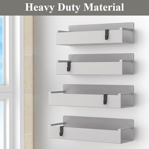 HuggieGems 4 Pack Light Grey Magnetic Spice Rack Organizer - Image 4