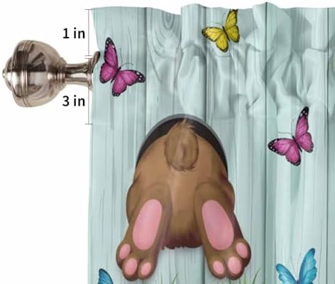Vandarllin Spring Easter Kitchen Curtains and Valances Set, Funny Bunny Tails - Image 7
