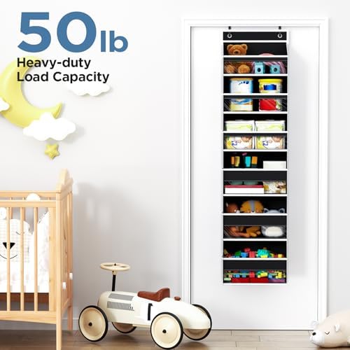 Over The Door Organizer 6 Tiers, Behind The Door Storage Hanging Shelves - Image 5