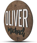 Custom Round Nursery Name Sign, Personalized Wooden Wall Plaque, Baby Shower by HickoryHollowDesigns