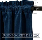 StangH Navy Blue Tassel Velvet Valances Curtains 52x18 Inch, 2 Panels - Image 3
