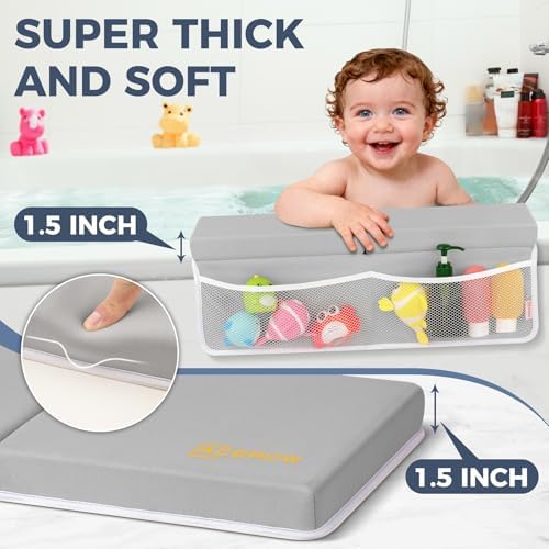 Bath Kneeler and Elbow Rest Pad Set, 1.5” Thick Bathtub Kneeling Mat - Image 3