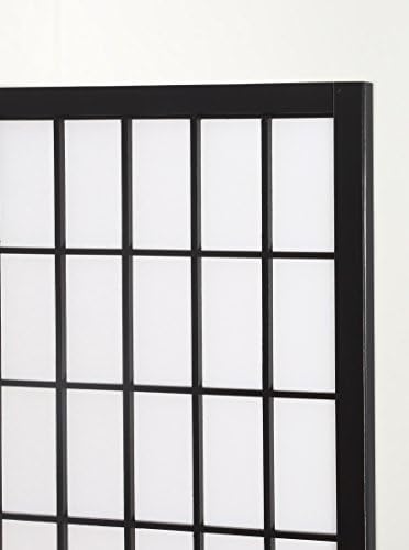 Roundhill Furniture Oriental Shoji 4 Panel Screen Room Divider - Image 4