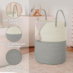 JMvicyroam 100L Cotton Rope Laundry Basket Hamper - Image 6