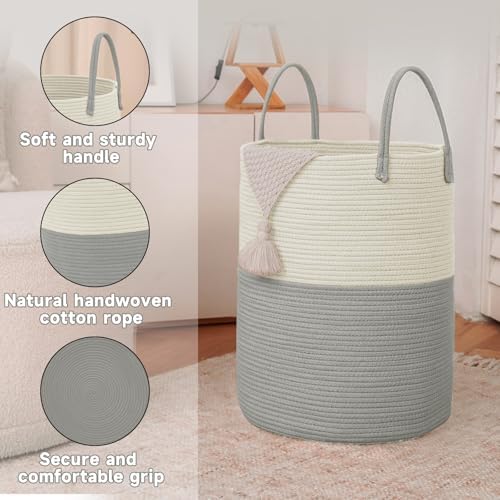 JMvicyroam 100L Cotton Rope Laundry Basket Hamper - Image 6