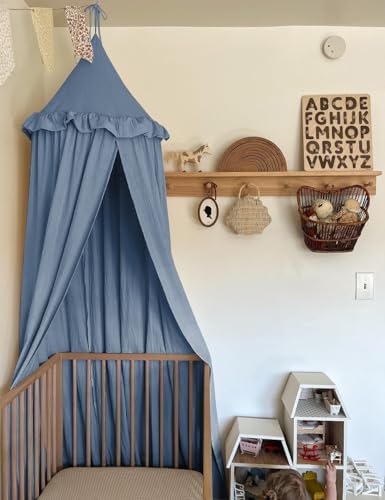 ZEAK Kids Bed Canopy with Ruffles Cotton Hanging Tent Frills Curtain Net by ZEAK