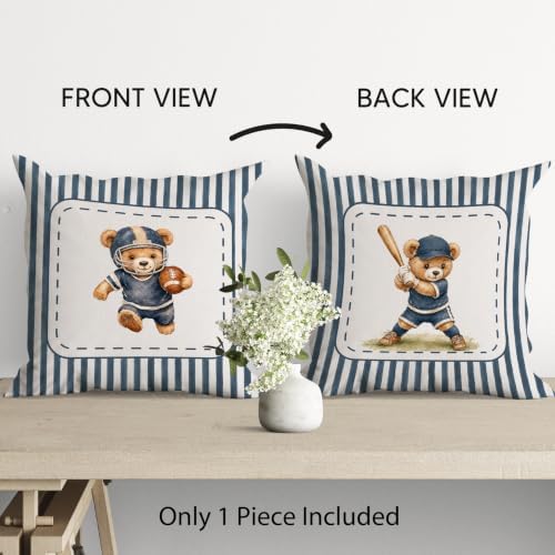 kdqua Bear Nursery Pillow Cover 18x18 Double-Sided, Sports Decorations Throw - Image 2