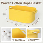 Large Yellow Gift Basket, 16.5"x12.5"x7" Woven Baskets - Image 2