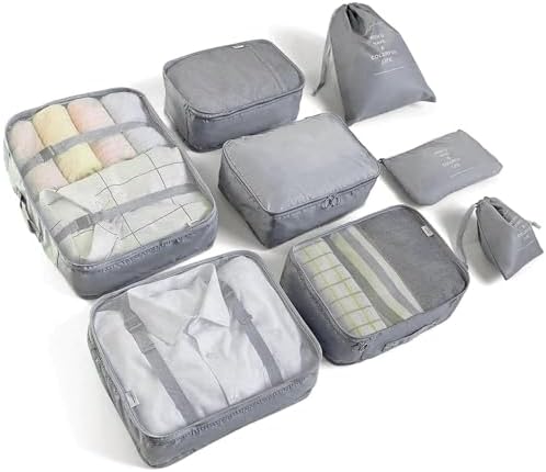 LANSKLBD 6/8 Set Packing Cubes for Suitcases Travel Luggage Packing Organizers by LANSKLBD
