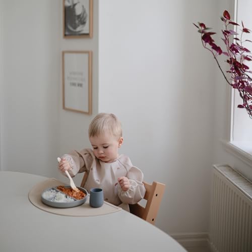 mushie Long Sleeve Baby Bib | Water Resistant Adjustable Fit - Image 6