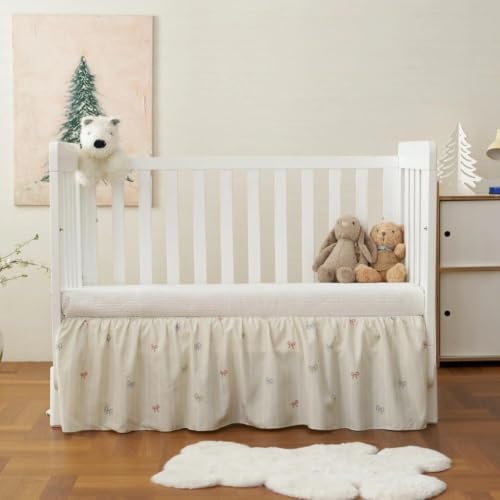 Crib Skirt Dust Ruffle 14" Drop by VTNXUN